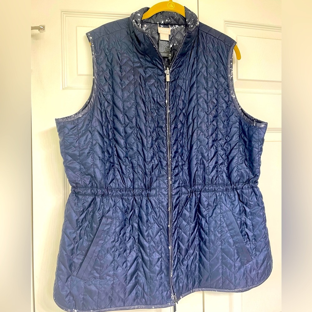 Chico’s Reversible Navy Blue Vest